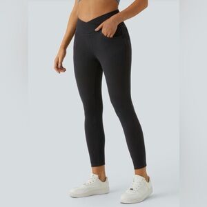 NWT Halara Flex™ High Waisted Crossover Pockets Denim Women Work Leggings. Large